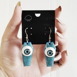 Light blue coffin earrings